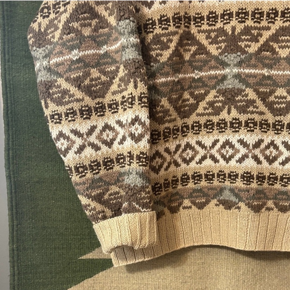 Polo Sport Ralph Lauren Vintage Patterned knit Sweater Silk linen cotton blend - Picture 3 of 16